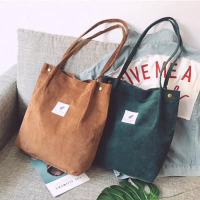 China Other Bags For Women 2021 Reusable Corduroy Shoulder Bag Shopping Bags Tote Female Handbag Casual for sale