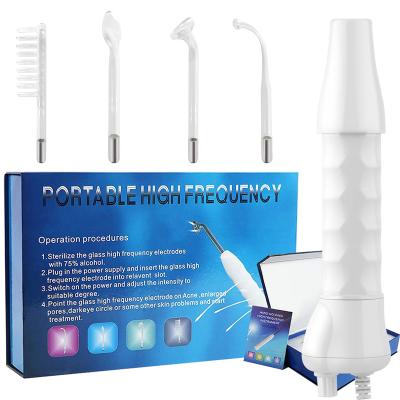 China Hot Selling 2022 Portable Plug 4 In 1 Hand Held Electric Face Skin Beauty Machines High Frequency Therapy Wand Facial Care Machine for sale