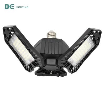 China Ningbo Manufacturing Easy Supply Triple Deformable Led Motion Sensor Garage Light 60w 80w Adjustable Lights for sale