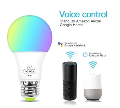 China Smart Home A60 E26 E27 RGB 7w 9w 12w Wifi RGB Remote Control Indoor Led Light Bulb Alexa Google App WIFI Tuya Desktop Smart Phone for sale