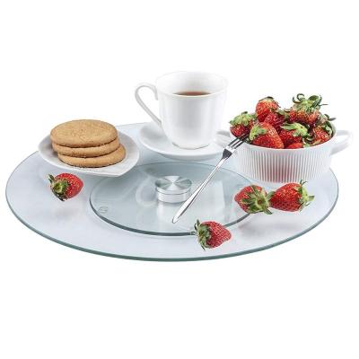 China Tempered Glass Turntable Lazy Susan Turntable Serving Plate Glass for sale