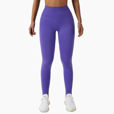 China Logo Breathable Custom Seamless Soft Fabric Tight Yoga Pants Leggings Butts High Waisted Lifting For Women Crac! crack! Seamless leggings for sale