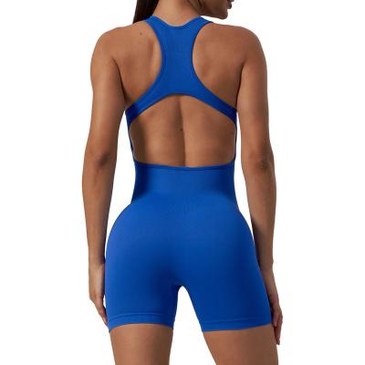 China Women Girls Breathable One Piece Slimming Elastic Workout Jumpsuit Sport Gym Wear Compression Yoga Running Romper for sale