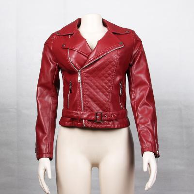 China Quoita De Cuero Mujer High Quality QUICK DRY Breathable Plain Long Sleeve Zipper Up Wind Braker Warm Ladies Leather Jacket for sale