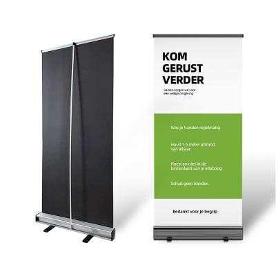 China Advertising custom outdoor popular standard low banner image aluminum roll banner display stand roll banner logo roll low banner for sale