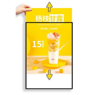 China Indoor outdoor billboard illuminated led display menu price list movie poster thin advertising light box for sale