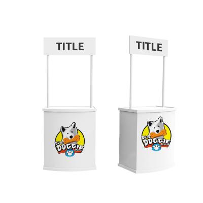 China Easy-Carry PVC Counter Promotional Table Advertising Booth Foldable Merchandise Display for sale