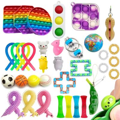 China Relieve Effort Amazon Hot Sets Desk Pop Bubble Toy Sets Main Chain Ship Simple Brain Toys For Mini Popper Fidget Toys for sale