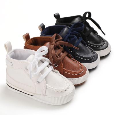 China Infant Baby Boy Soft Sole Prewalker Shoes Cotton PU Leather Casual Shoes Infant Walking Shoes for sale