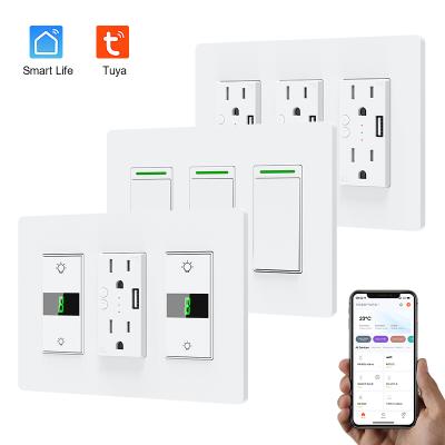 China US Series Combination Switch US Series Socket Touch Screen American Smart Home Smart Wifi Switch Electrical Sockets and Wall Switches for sale