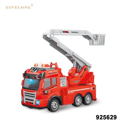 China Eco-friendly Material Popular Electric Plastic Fire Truck Toy Car Kids With Lights Music for sale