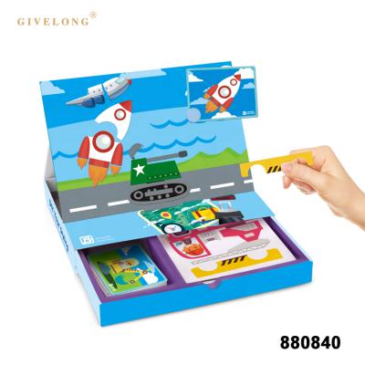 China Car Eco-friendly Material Eco-Friendly Educational Toys Airplane Book Magnetic Puzzle For Sale for sale