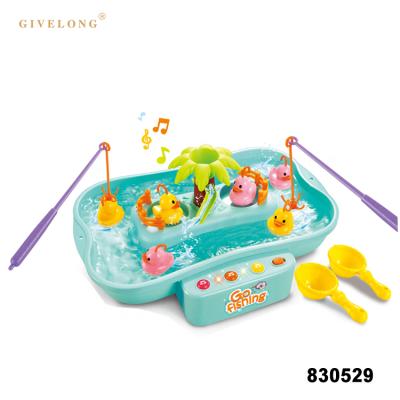 China Play Environment Friendly Plastic Spinning Fishing Toys with Two Colors Light and 6 Songs for sale