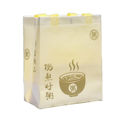 China Folding Customized Foldable Portable Non Woven Shopping Bag Take Out Food Bag For Restaurant for sale