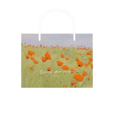 China Wholesale Recyclable High Quality Creative Landscape Flower Pattern With Handles Paper Shopping Bag for sale