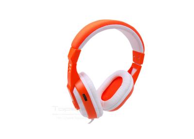 China Colourful PC Silk Printing 3.5mm Plug Overhead Headphones With Mic for sale