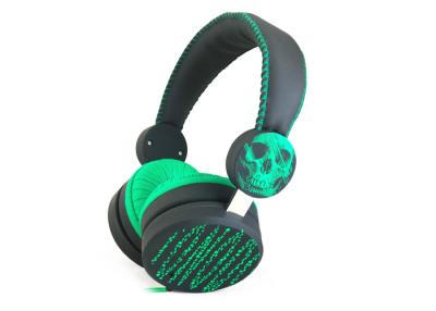 China Adjustable Rubber Finish Colored HI FI Stereo Headphones with Skull Pattern for sale