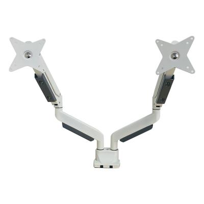 China Aluminum Adjustable Ergonomic Bracket With Dual Air Spring Monitor Arm for sale