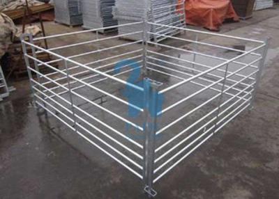 China Free Standing Livestock Metal Fence Panels , Goat Corral Panels With 6pcs Pole for sale