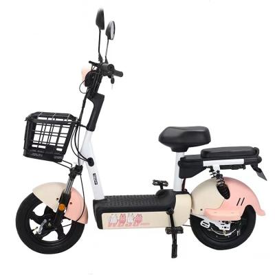 China Factory direct sales 48V 350W electric scooter 48V 350W double fashion 14inch steel electric bicycle city bike for sale