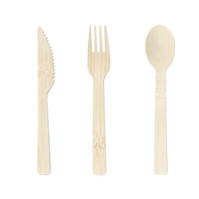 China Bamboo Wholesale Eco-Friendly Flatware Bamboo Knife Fork Meal Spoon Disposable Tableware Western Style Steak Tableware Set for sale