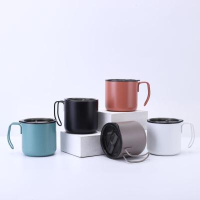 China Sustainable wholesale high quality stainless steel insulated vacuum custom logo thermo cup camping travel coffee mug with handle for sale