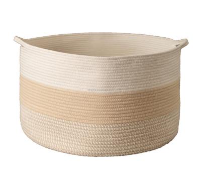 China KUYUE Viable Factory Direct Gold Function Cotton Rope Basket, Children's Storage Basket for sale