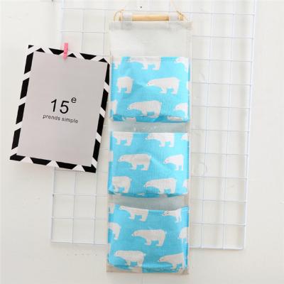 China KUYUE Hanging Wall Hanging Storage Bag Viable Door Organizer For 3 Layer Cloth Organizer for sale