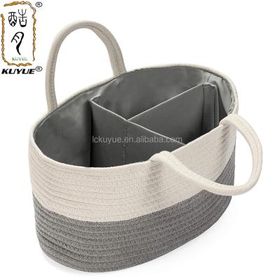 China KUYUE Amazon Viable Hot Sale and Cotton Rope Diaper Organizer Trolley Unique Design for Babies for sale