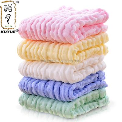 China KUYUEPremium Cotton Baby Washcloths and Towels for Sensitive Skin, 100% Organic Cotton Muslin Baby Burp Cloths, Baby Shower Towels, 6 L for sale