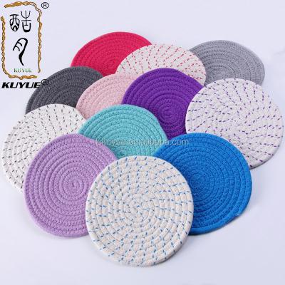 China KUYUE Cotton Rope Place Mat Sustainable Hand - Woven Dining Table Mats Kitchen Tableware Drink Coasters Pot Bowl Insulation Pad Minimalist Home for sale