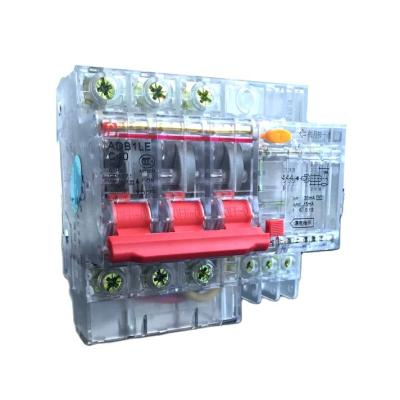 China Remote control group on three phase four wire circuit breakers / protection switch / DZ47LE-3P+N C40A transparent earth leakage for sale