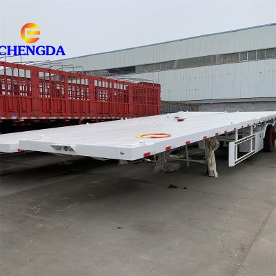 China Sinotruk HOWO 4 Axles 50t 60t Flat Bed Semi Trailer Truck Trailer for sale