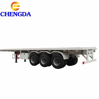 China Truck Trailer 3 Axle 40 Ton Flatbed Tow Truck 40ft Container Trailer Price Flat Bed Semi Trailer In Africa for sale