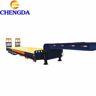 China Truck Trailer Drop Trailer 6 Axles In 3 Lines Gooseneck Drop Low Bed Truck Semi Trailer for sale