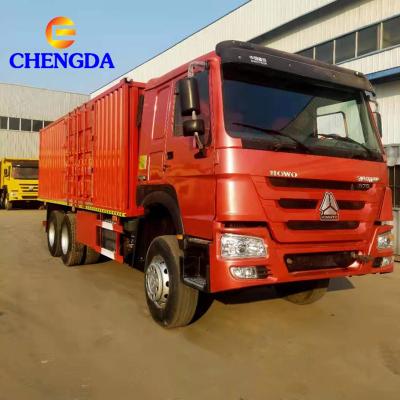 China Sand Stone Grain Hauling Dump Trailer Howo 4x2 290hp Box Van Cargo Truck Light Cargo Semi Truck Brand New For Sale for sale