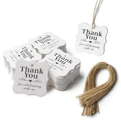 China Wholesale Custom Waterproof Thank You Package Tags Custom Apparel Hang Tags Garment Gift Card Rectangle Craft Label for sale