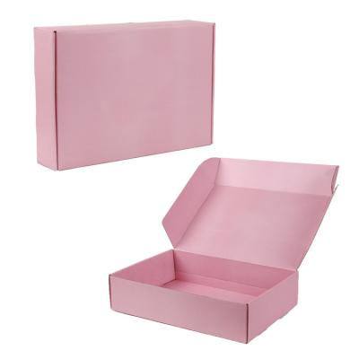 China Custom Recyclable Logo Colorful Cosmetic Packaging Shipping Branded Pink Boxes Book Apparel Gift Corrugated Paper Box for sale