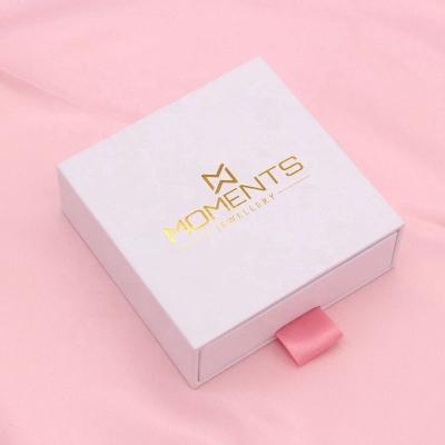 China Custom Recycled Materials Factory Small Cases For Jewelry Packaging Drawer Gift Box White Luxury Jewelry Box With Logo for sale