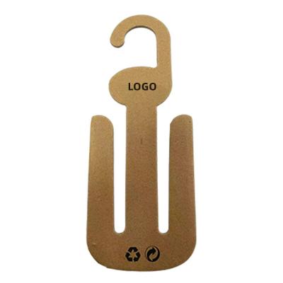 China Sustainable High Quality Printed Eco Paper Hangers Gancho De Papel Luxury Hang Tag Cardboard Hanger Custom Logo Kraft Paper Hook for sale