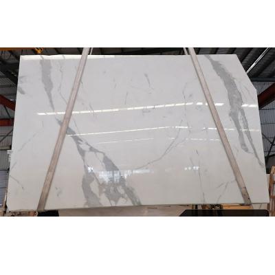 China Durable A++ grade polished black and white calacatta marble slab for coffee table marble white for sale