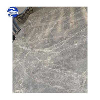 China Modern Natural Light Gray Marble Coffee Table Polished Big Gray Marble Slab for sale