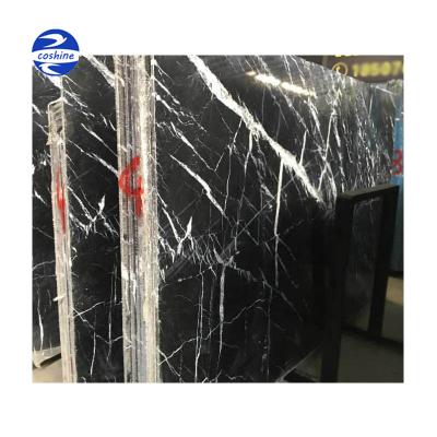 China China Traditional Mosa Classico Marble Alanya Black Marquina Marble Black Marble Slab for sale