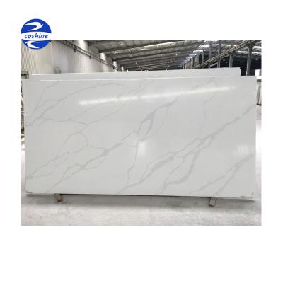 China Traditional calacatta artificial stone white quartz slab quartz stone slab for countertop for sale