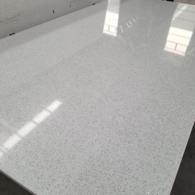 China Contemporary White Shimmer Starlight Shine Quartz Stone Artificial Co Quartz Slab for sale