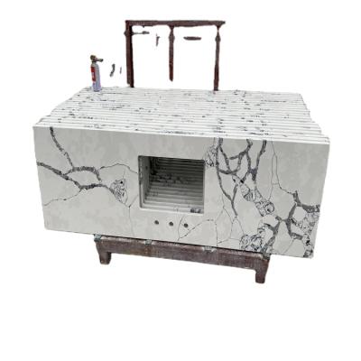 China Durable Dark Gray Veins Quartz Dish Design Restaurant Countertop Quartz Vanity Countertop for sale