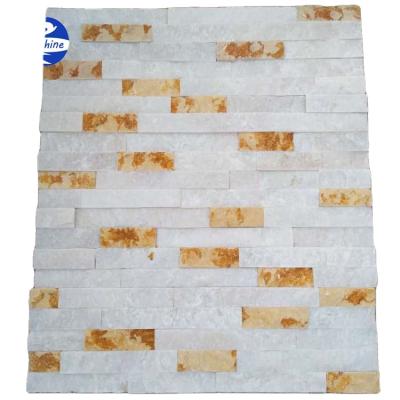 China Contemporary natural white slate cultured stone with yellow panel for sale