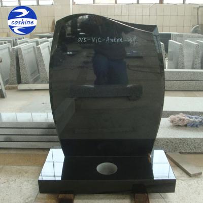 China Modern Europe Style Shanxi Black Granite Carving Headstone For Grave for sale