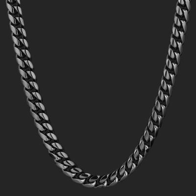 China Hiphop KRKC 10mm Black Gold Plated Miami Stainless Steel Restrictor Cuban Link Chain for sale