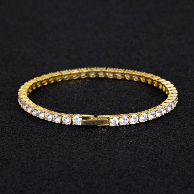 China Hip Hop Jewelry KRKC&CO Hip Hop Male Bracelet 5MM 9inch Diamond Bracelet Tennis 14K Gold Tennis Bracelet for sale